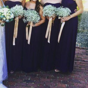 David's Bridal bridesmaid dress - strapless - color: plum - size 4